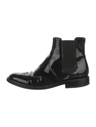 Saint Laurent Patent Leather Chelsea Boots