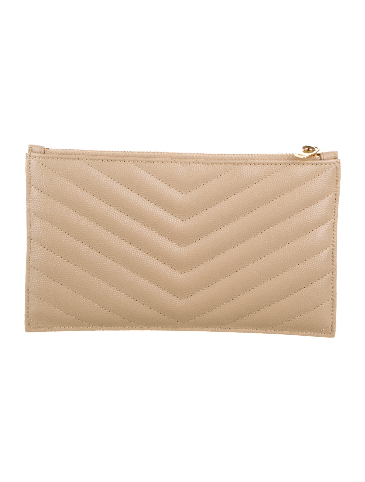 Saint Laurent 2020 Small Cassandre Matelassé Zip Pouch Wallet