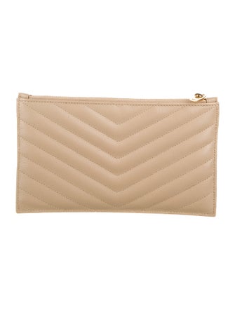 Saint Laurent 2020 Small Cassandre Matelassé Zip Pouch Wallet