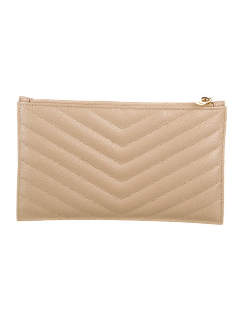 Saint Laurent 2020 Small Cassandre Matelassé Zip Pouch Wallet