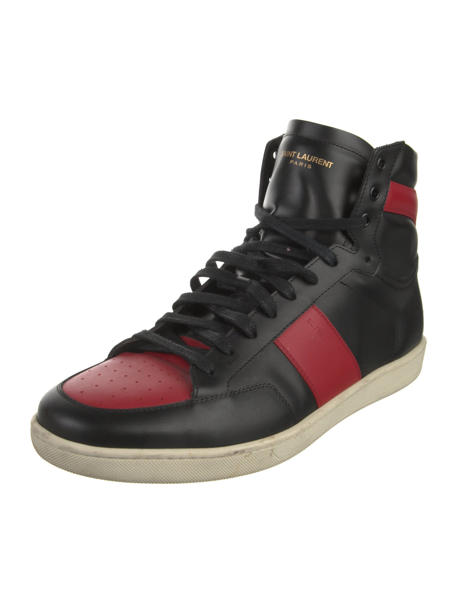 Saint Laurent Leather Colorblock Pattern Sneakers