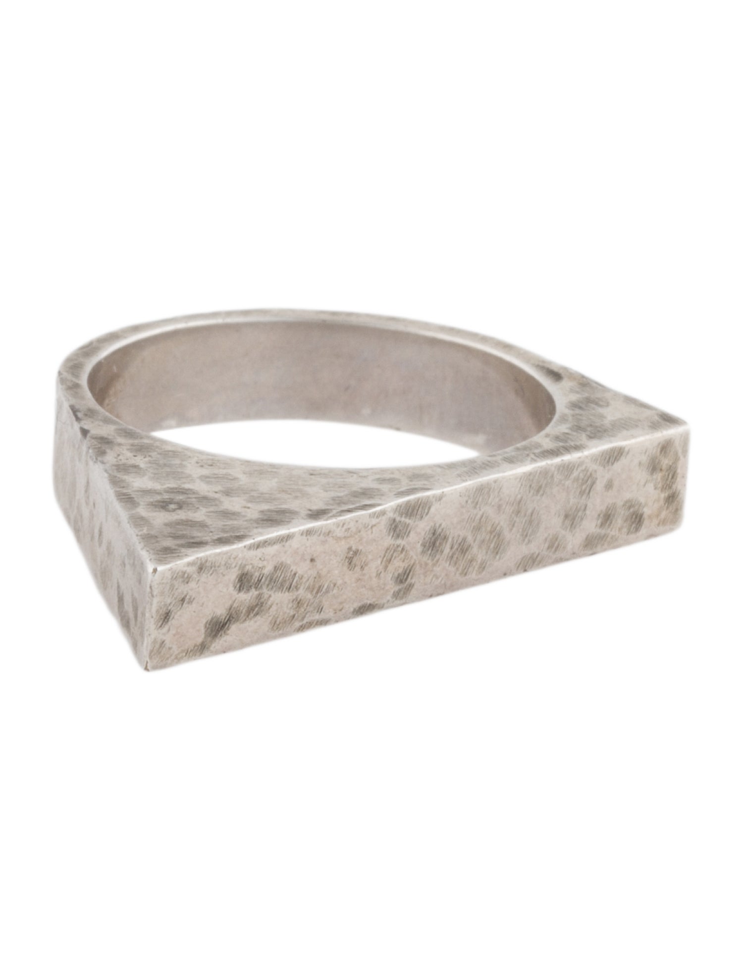 Saint Laurent Hammered Asymmetrical Ring