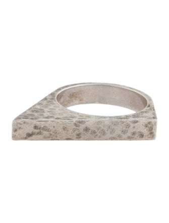 Saint Laurent Hammered Asymmetrical Ring