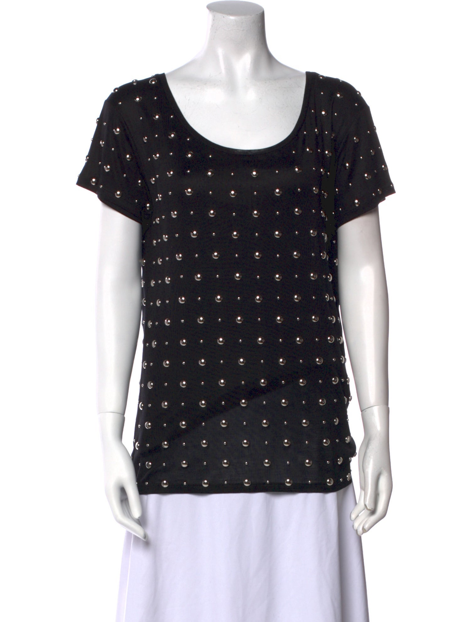 Saint Laurent Silk Scoop Neck T-Shirt