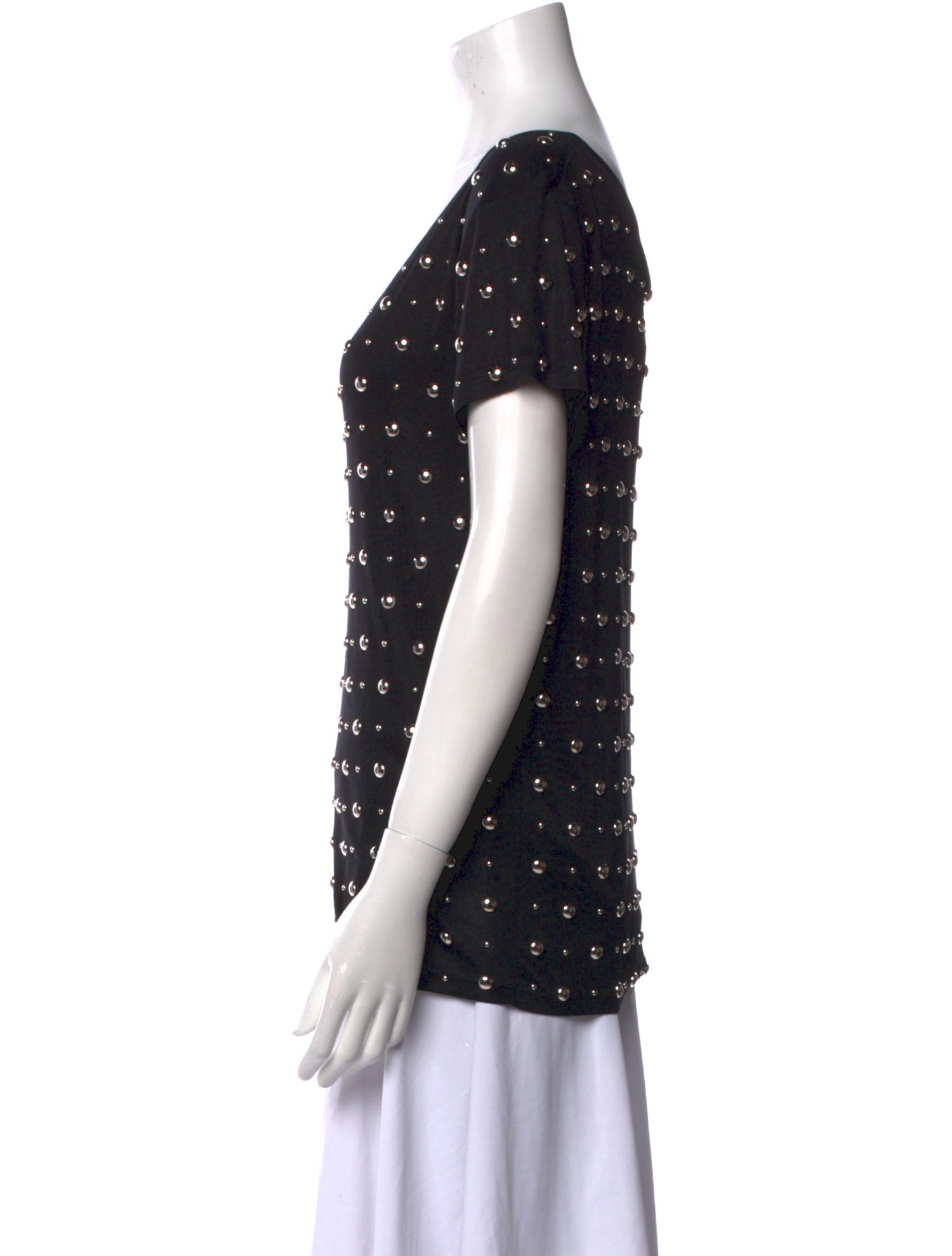 Saint Laurent Silk Scoop Neck T-Shirt