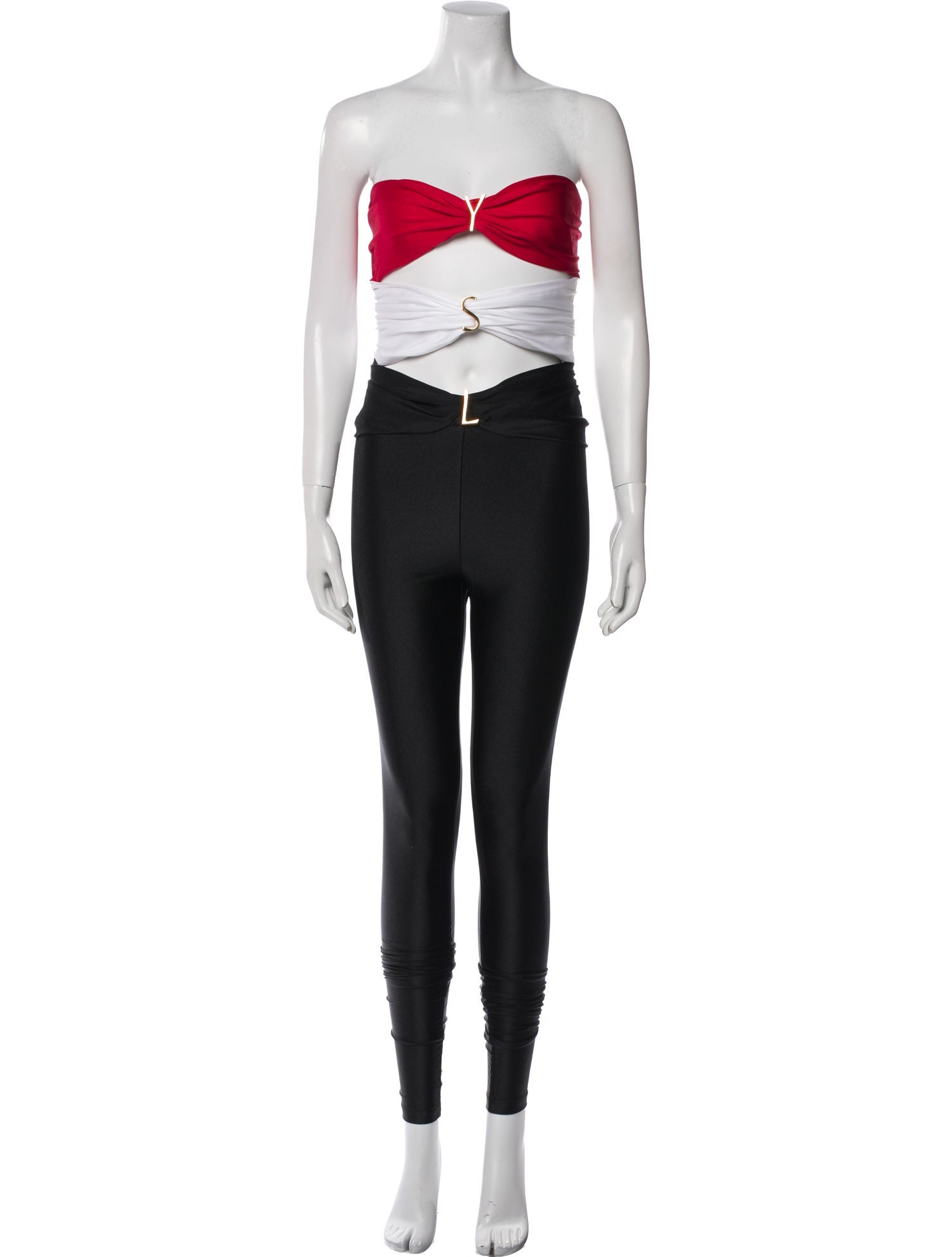 Saint Laurent Nylon Colorblock Pattern Jumpsuit