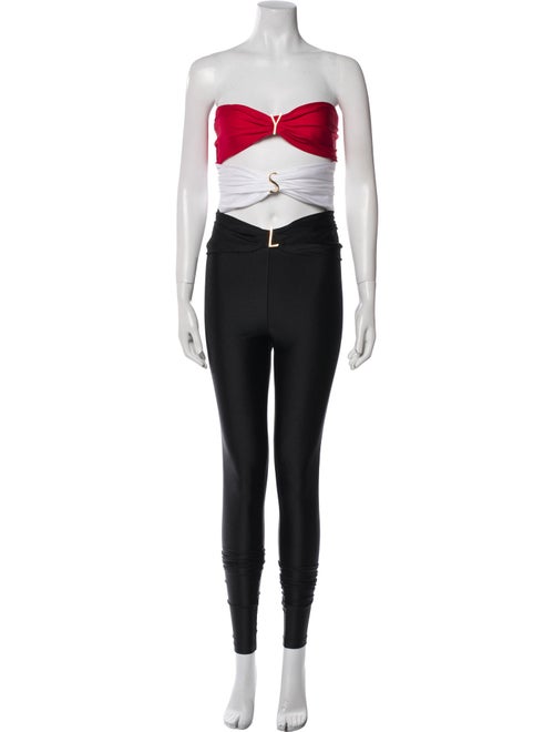 Saint Laurent Nylon Colorblock Pattern Jumpsuit