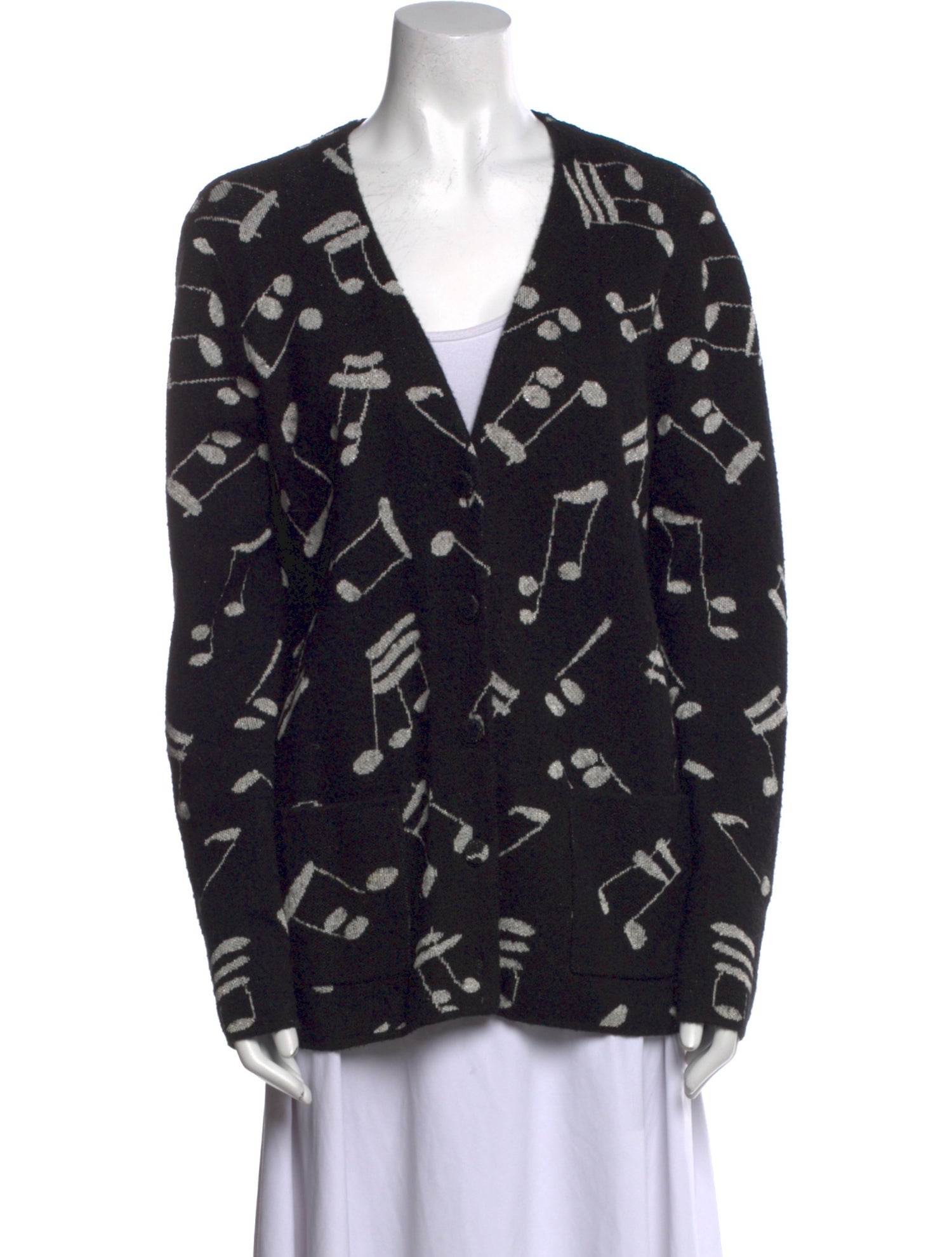 Saint Laurent Printed V-Neck Sweater