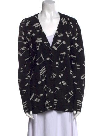 Saint Laurent Printed V-Neck Sweater