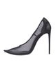 Saint Laurent Mesh Leather Trim Embellishment Pumps