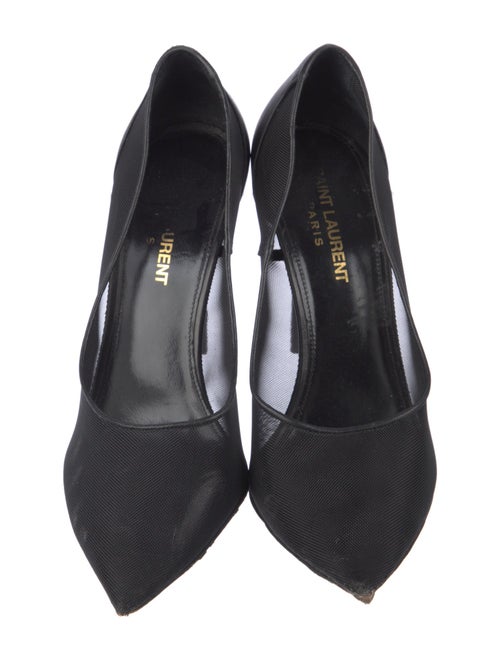 Saint Laurent Mesh Leather Trim Embellishment Pumps