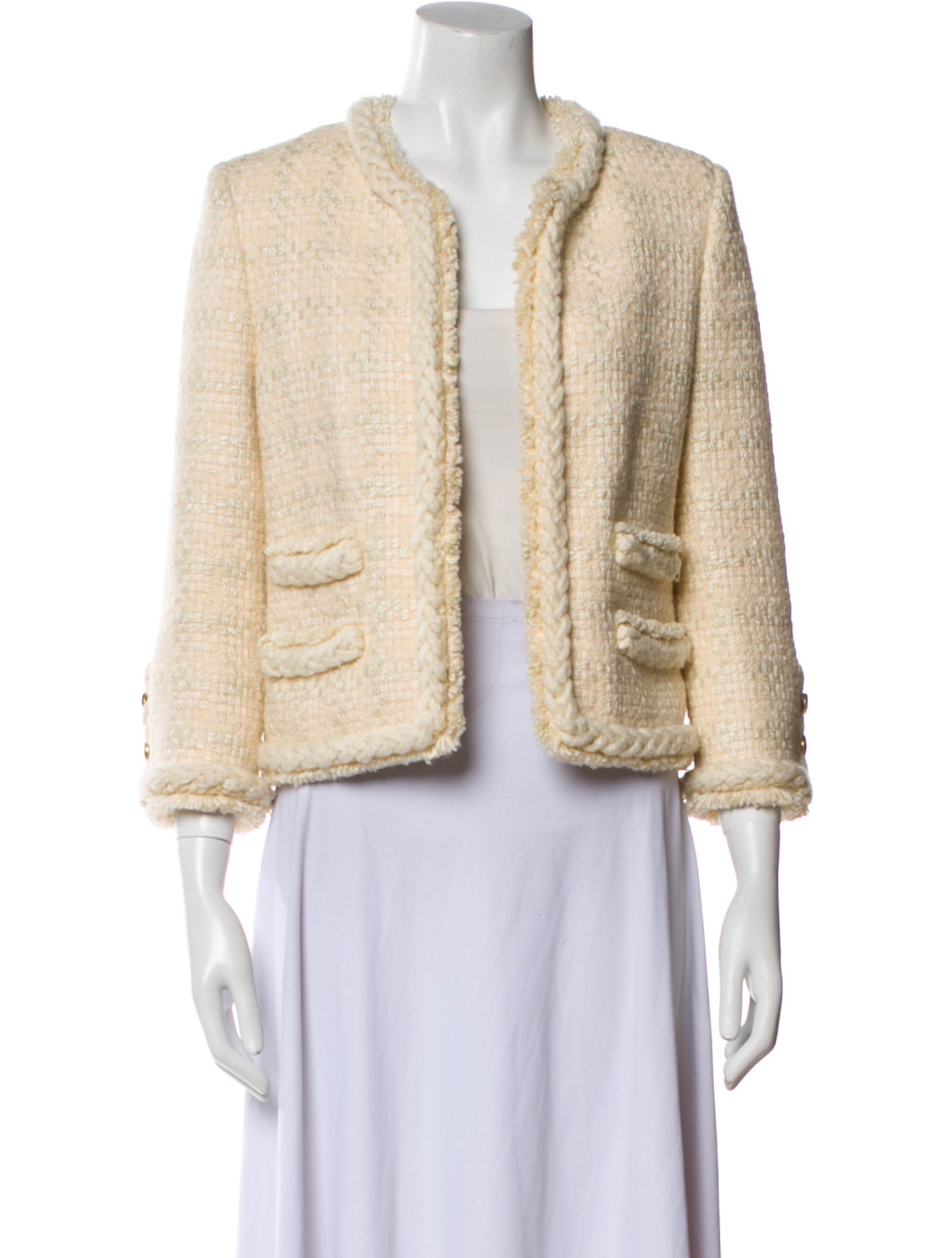 Saint Laurent Virgin Wool Tweed Pattern Evening Jacket