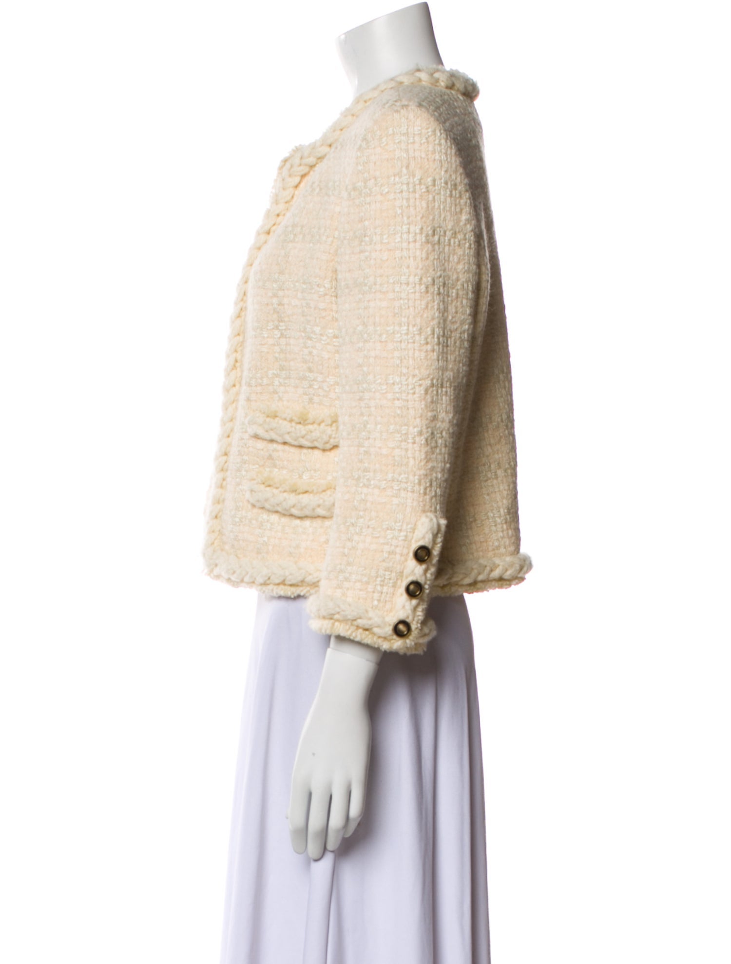 Saint Laurent Virgin Wool Tweed Pattern Evening Jacket