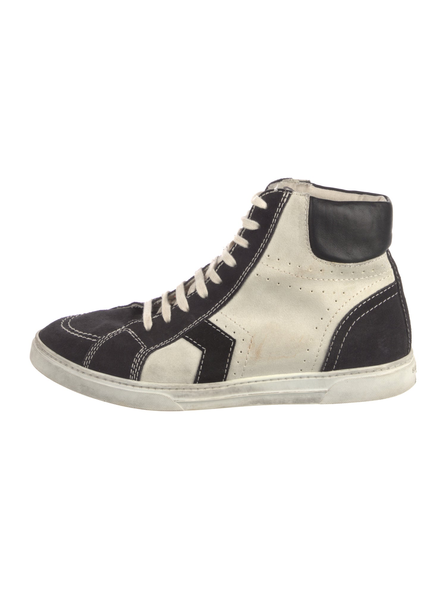 Saint Laurent Suede Colorblock Pattern Sneakers