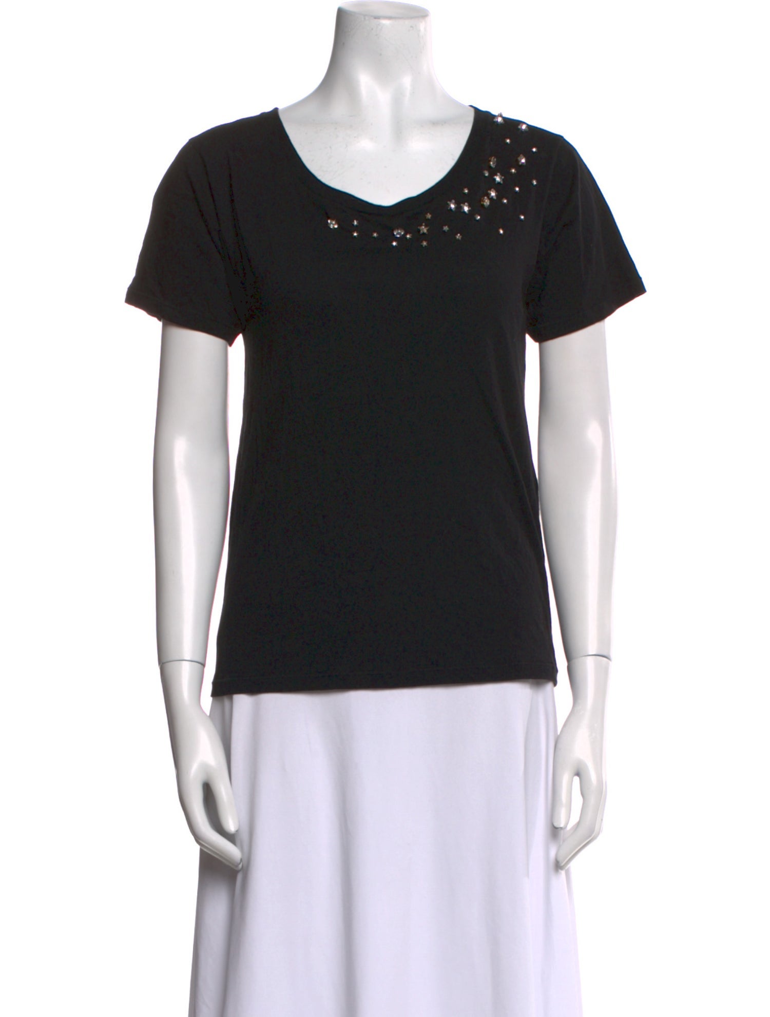 Saint Laurent Scoop Neck Short Sleeve T-Shirt