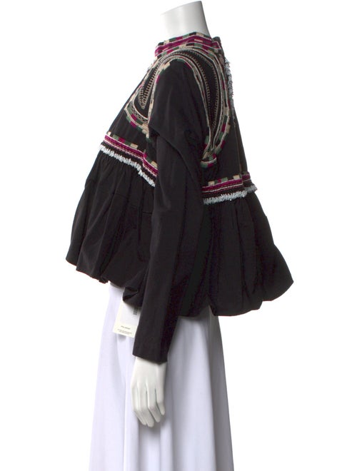 Isabel Marant Lace Pattern Mock Neck Crop Top