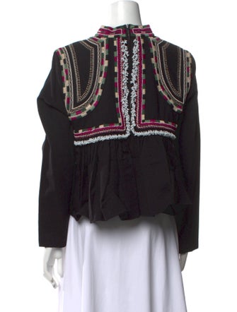 Isabel Marant Lace Pattern Mock Neck Crop Top