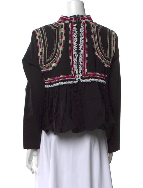 Isabel Marant Lace Pattern Mock Neck Crop Top