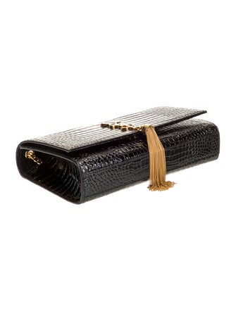 Saint Laurent Embossed Leather Clutch