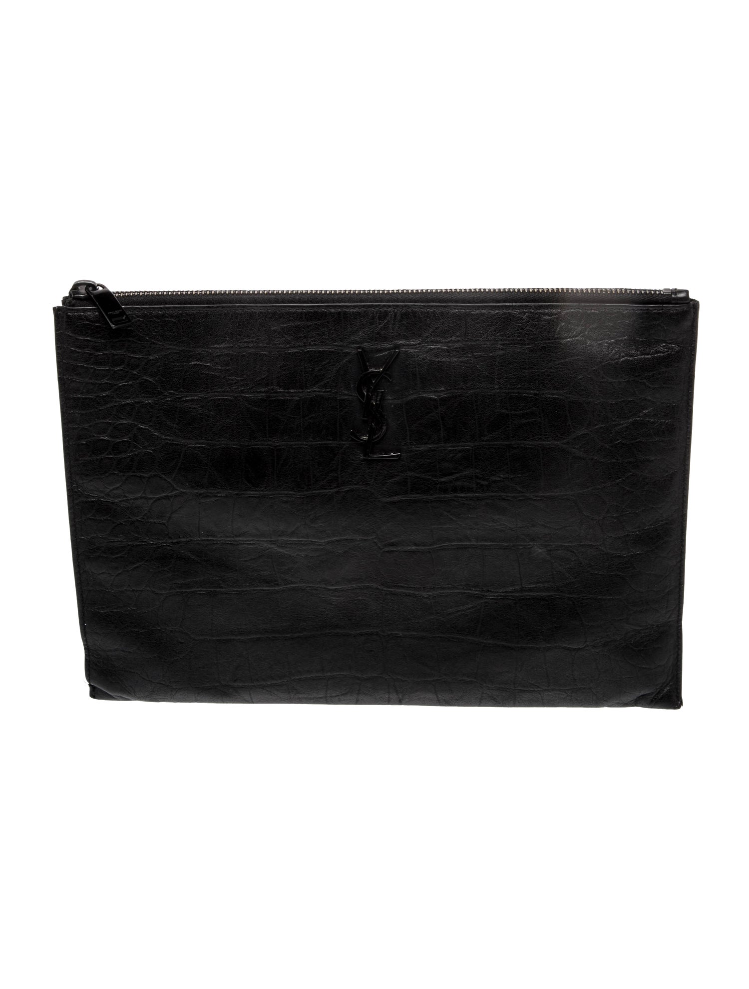 Saint Laurent Embossed Leather Clutch