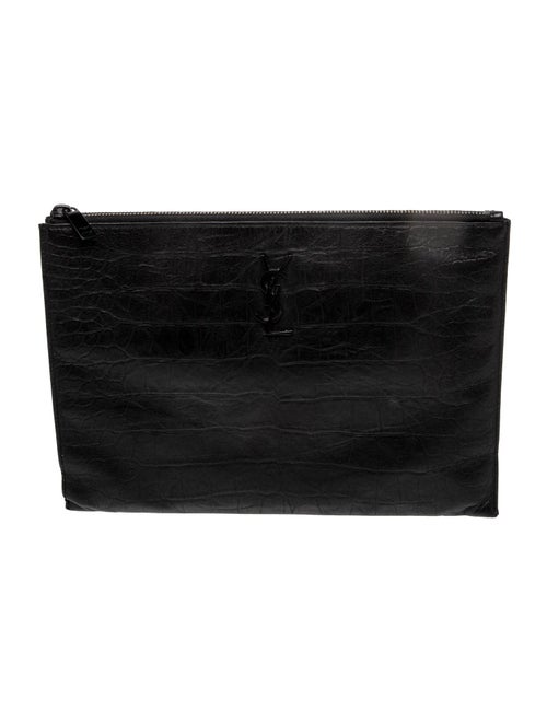 Saint Laurent Embossed Leather Clutch