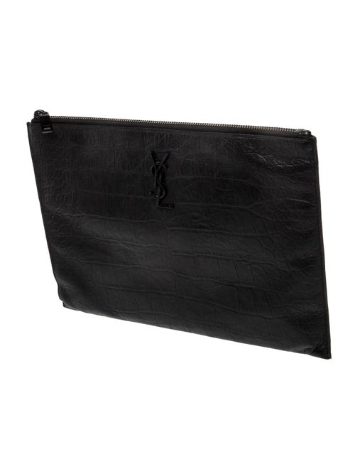 Saint Laurent Embossed Leather Clutch