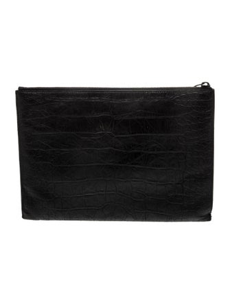 Saint Laurent Embossed Leather Clutch
