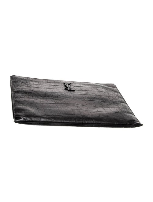 Saint Laurent Embossed Leather Clutch