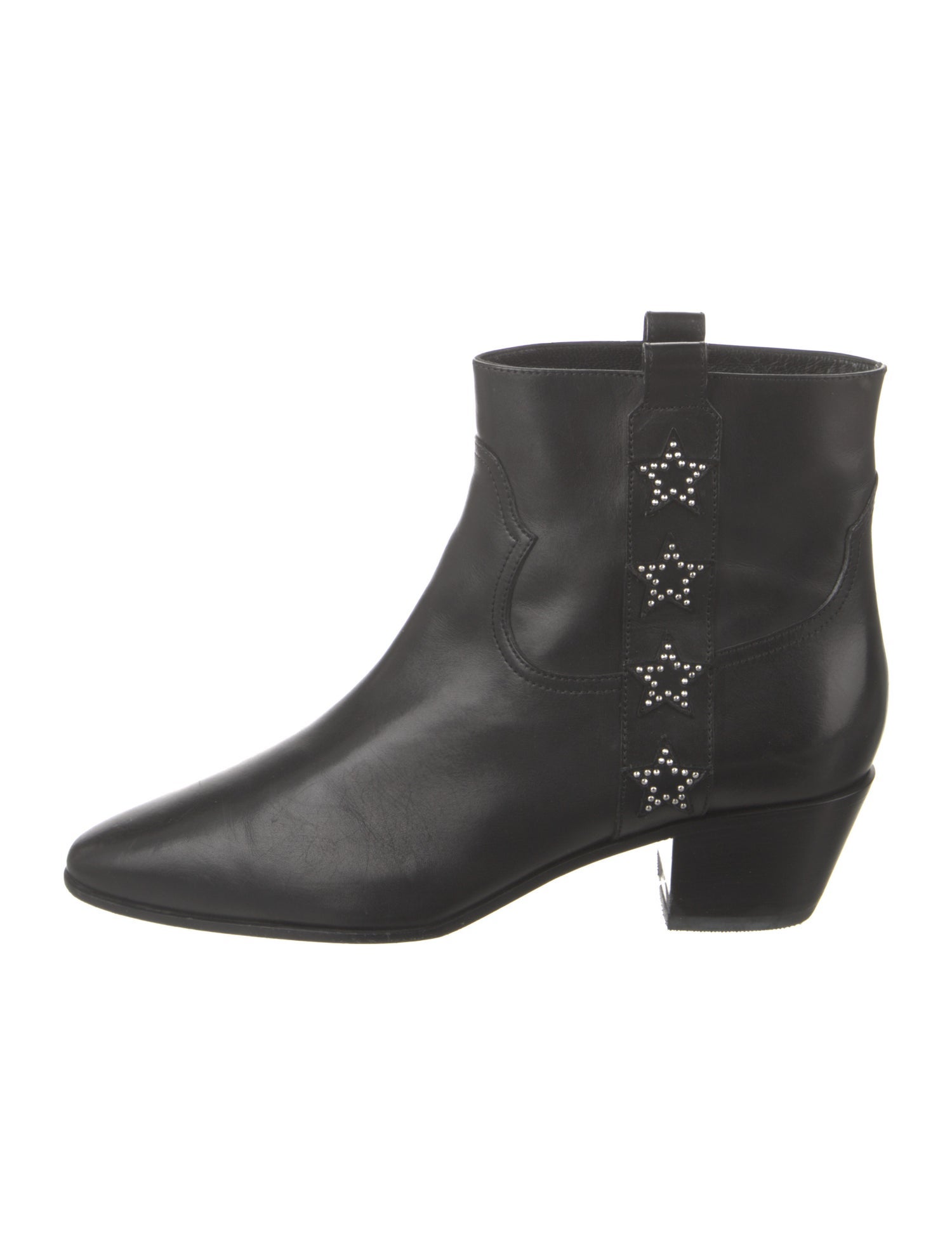 Saint Laurent Leather Studded Accents Combat Boots