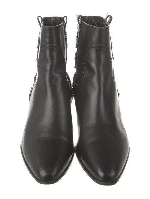 Saint Laurent Leather Studded Accents Combat Boots
