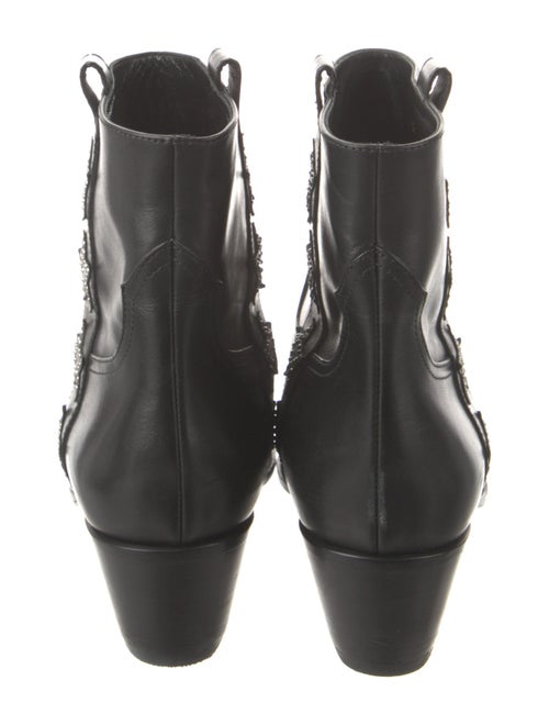 Saint Laurent Leather Studded Accents Combat Boots