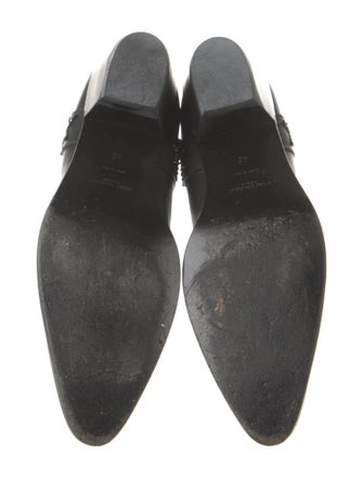 Saint Laurent Leather Studded Accents Combat Boots