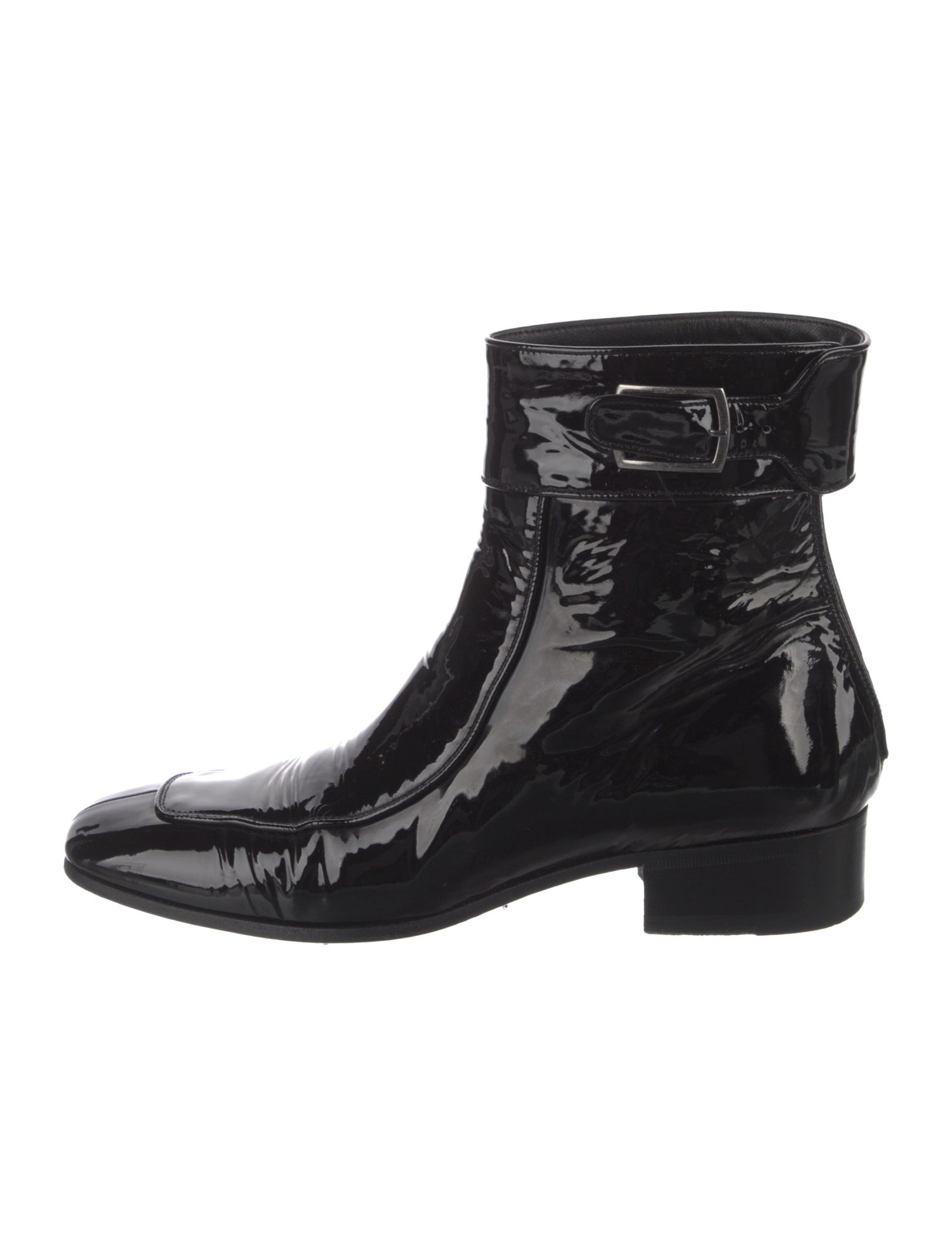 Saint Laurent Patent Leather Combat Boots