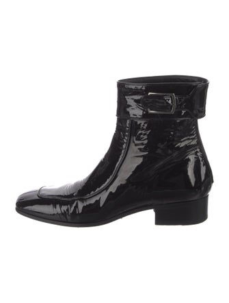 Saint Laurent Patent Leather Combat Boots