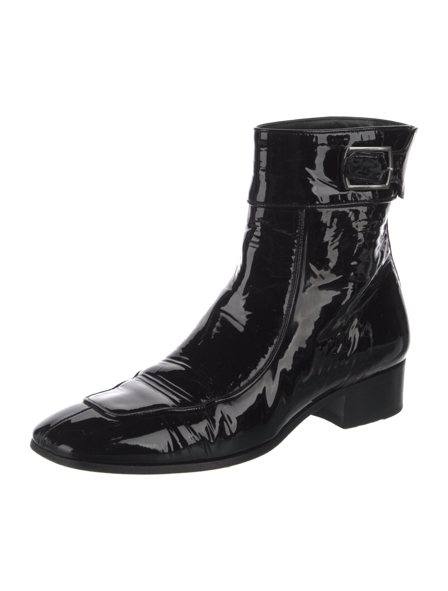 Saint Laurent Patent Leather Combat Boots