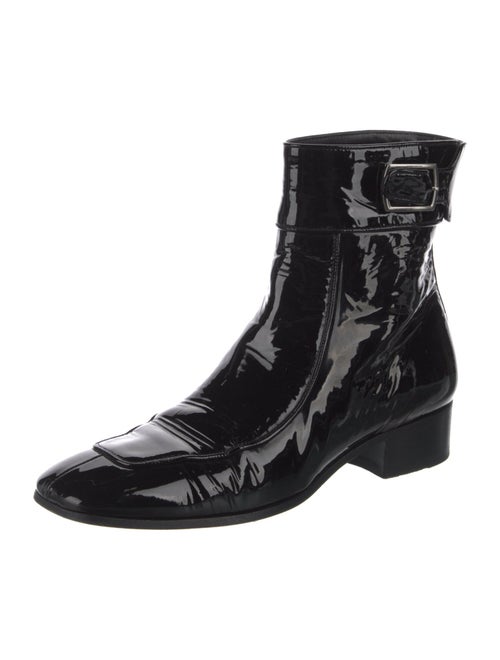Saint Laurent Patent Leather Combat Boots