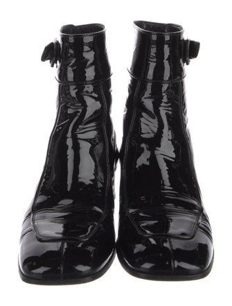 Saint Laurent Patent Leather Combat Boots