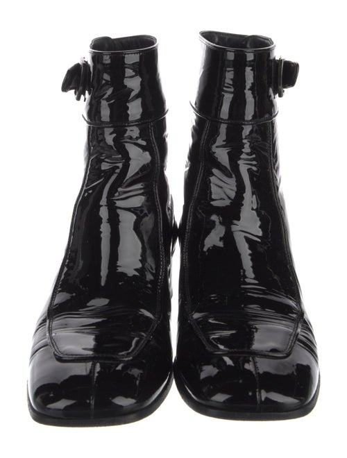 Saint Laurent Patent Leather Combat Boots