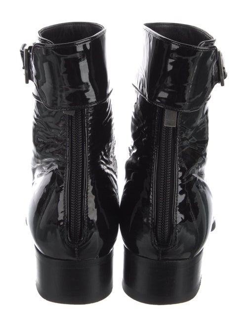 Saint Laurent Patent Leather Combat Boots