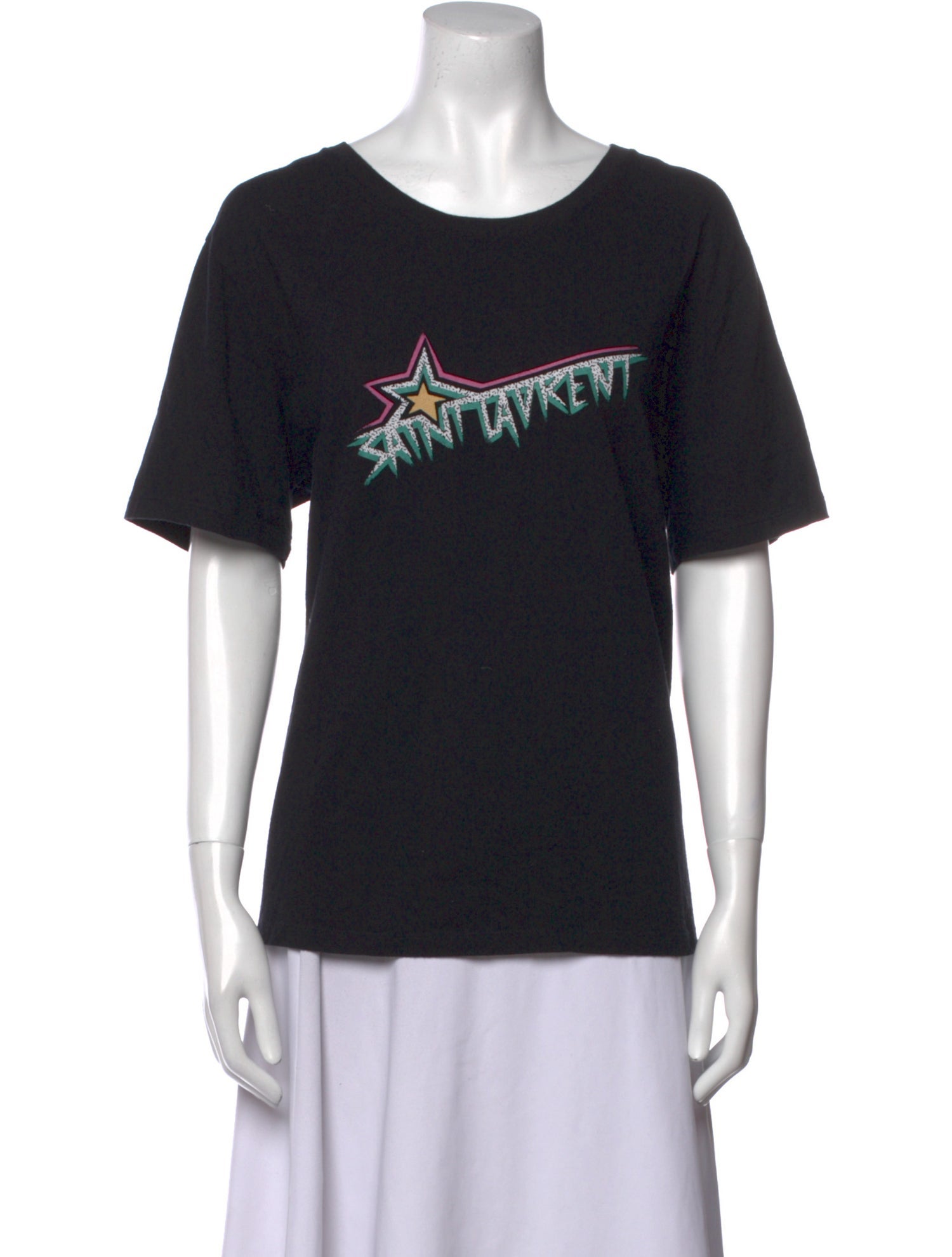 Saint Laurent Graphic Print Scoop Neck T-Shirt