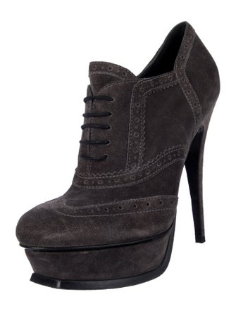 Saint Laurent Suede Lace-Up Boots
