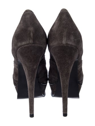 Saint Laurent Suede Lace-Up Boots