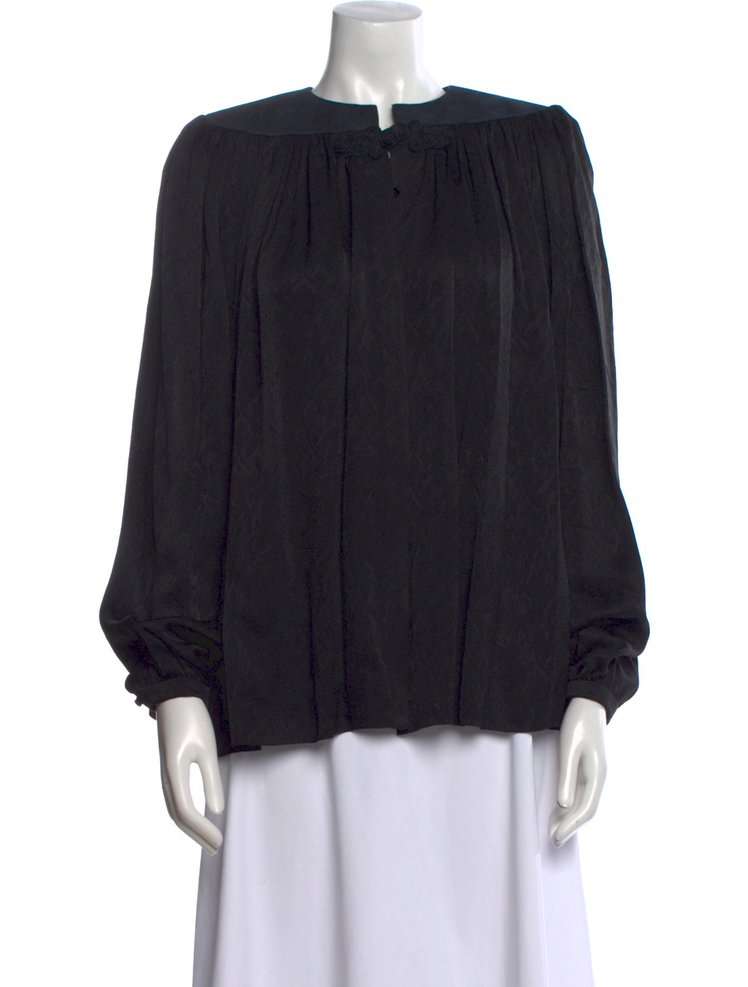 Saint Laurent Silk Crew Neck Blouse