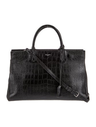 Saint Laurent Embossed Leather Rive Gauche Medium