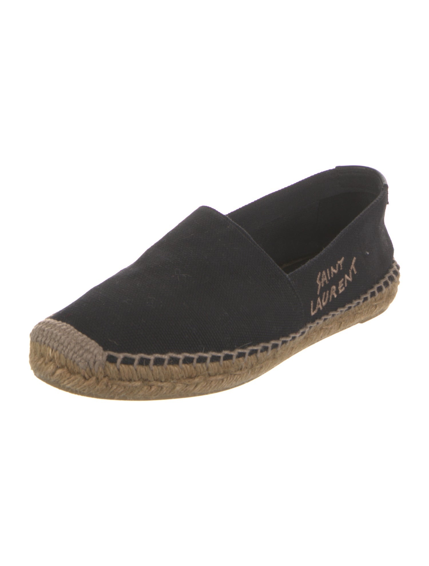 Saint Laurent Canvas Embroidered Accent Espadrilles