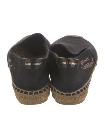 Saint Laurent Canvas Embroidered Accent Espadrilles