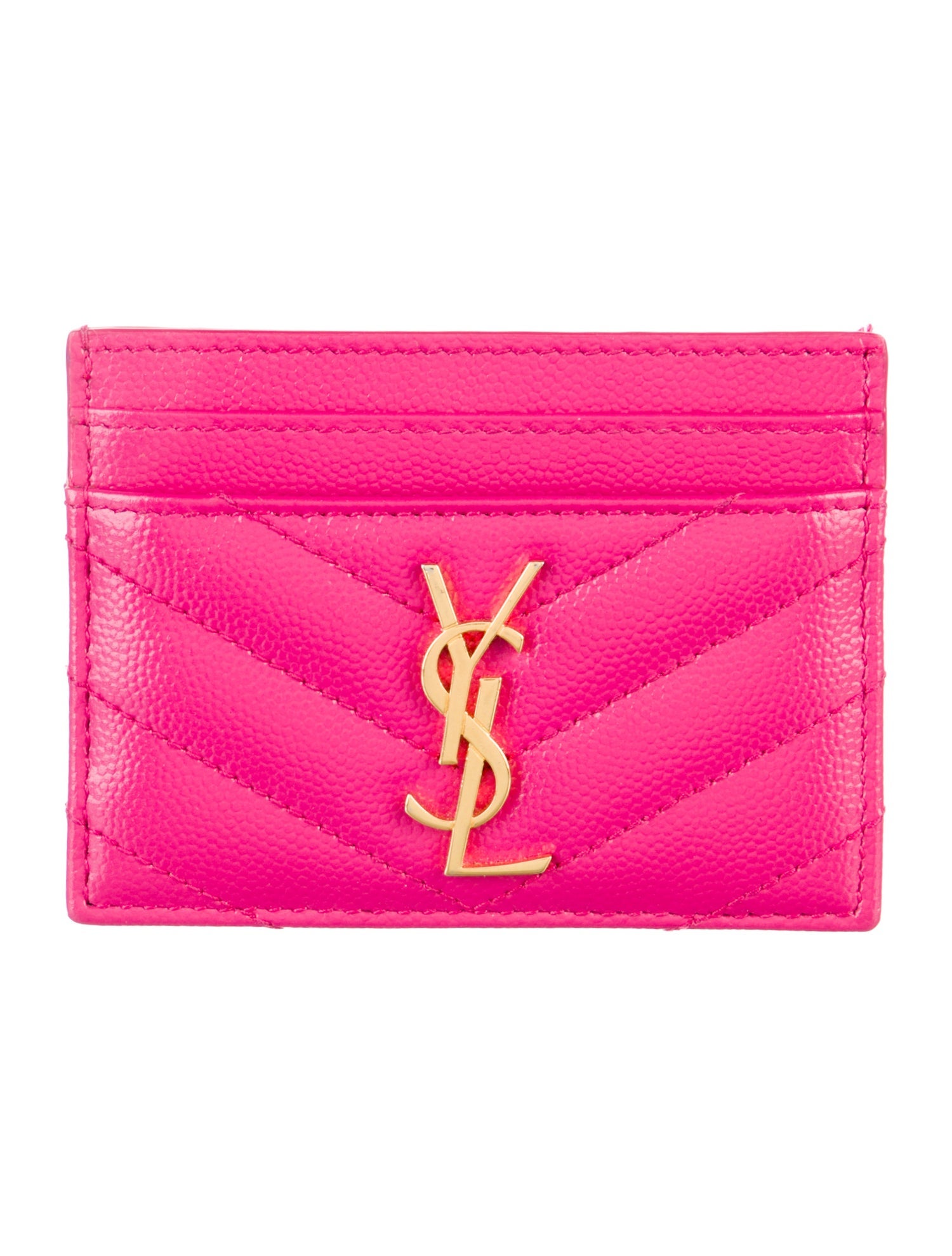 Saint Laurent Monogram Pattern Leather Card Holder