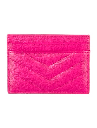 Saint Laurent Monogram Pattern Leather Card Holder