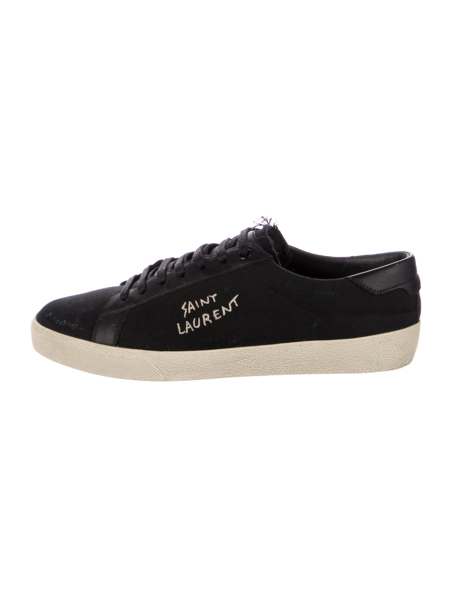 Saint Laurent Canvas Embroidered Accent Sneakers