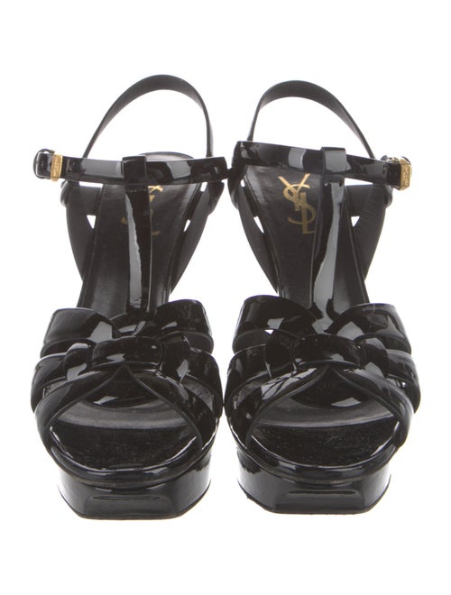 Saint Laurent Patent Leather T-Strap Sandals